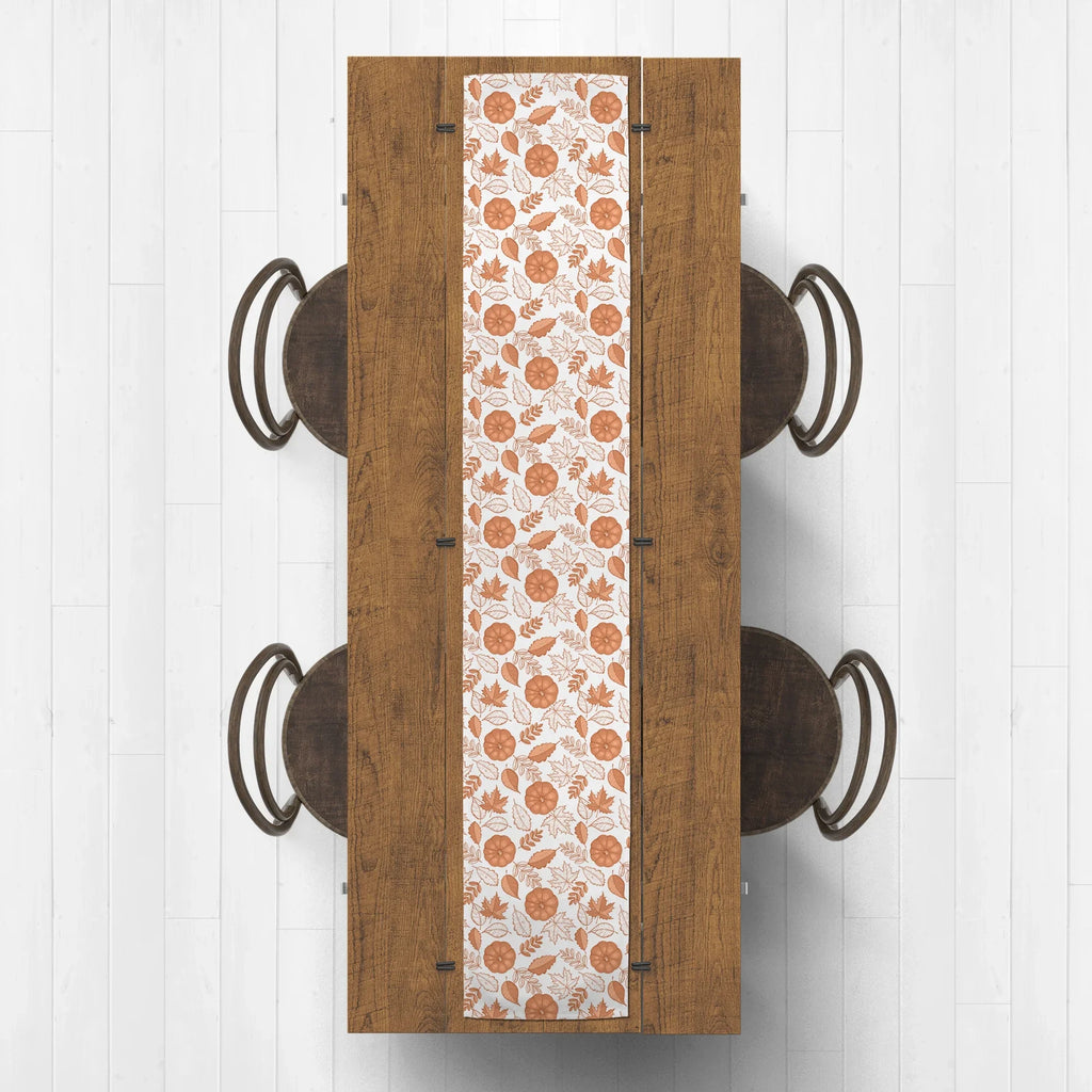 Poly Creative Fall Twill Orange Products Runner Foliage Table 16x72