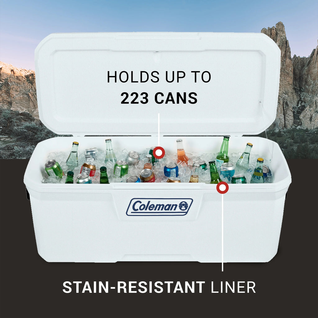 Coleman Cooler, Hard Sided 150 Ice Chest qt. White