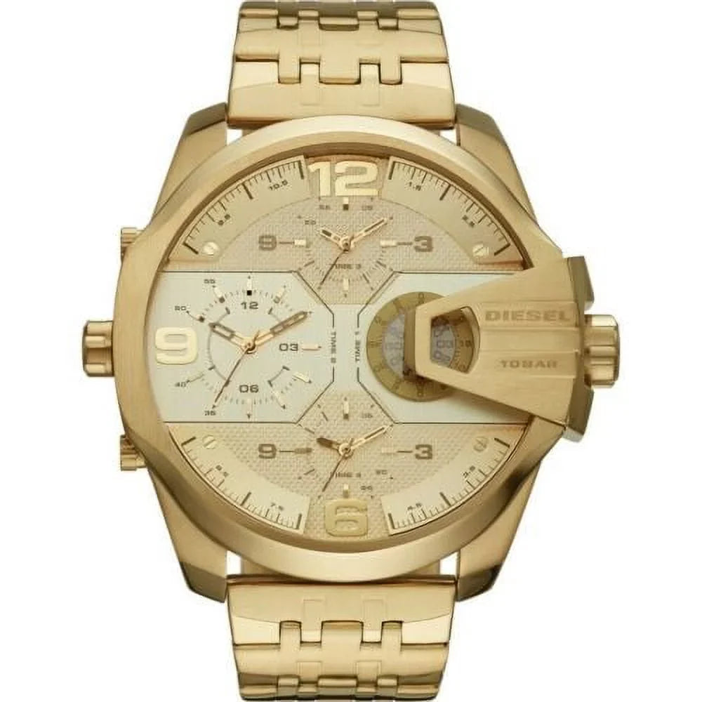 STAINLESS CHIEF UBER MEN'S DZ7447 MULTI GOLD TONE DIESEL WATCH TIME