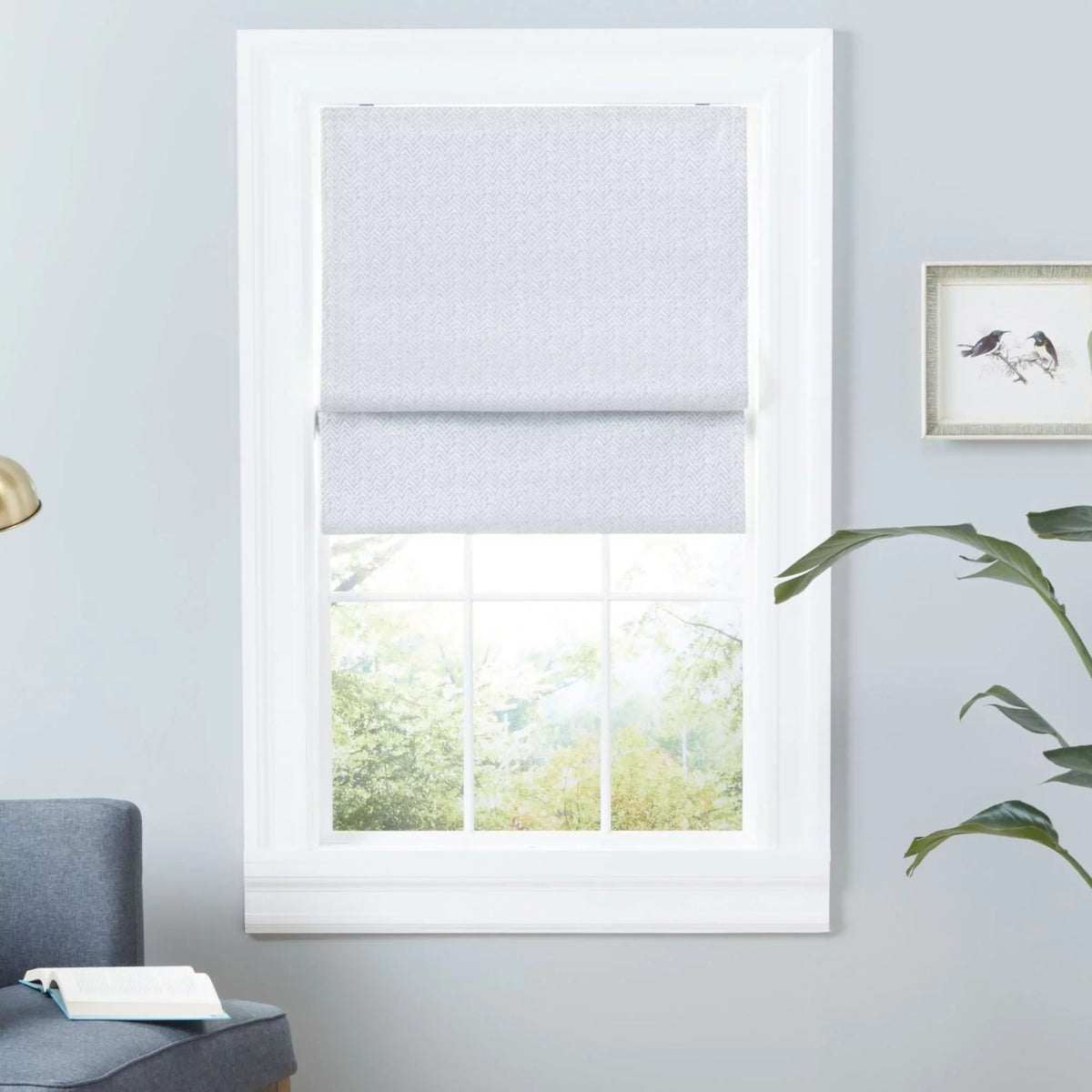 Blackout Silver Home Esme Roman 31"x64", Total Shade, Exclusive