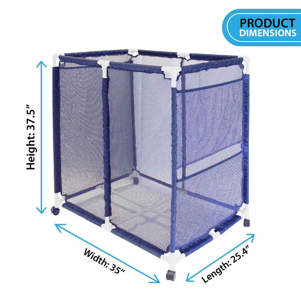 Floats, Blue x L Storage White Essentially Bin, Rolling Pool / Style Toys Yours 25.4" Large, x 37.5" 455102 W Organizer Equipment (35" Balls, H), and Mesh