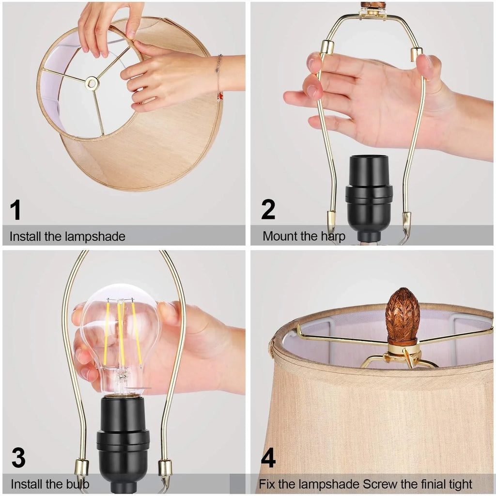 Sets with Port Lamp Lamps, 3-Way USB Table Lamp of 2 Bulbs Touch with Nightstand Traditional Set Lamp Dimmable Control LED Nictiv Free Bedside 2 Wooden Bedroom 4