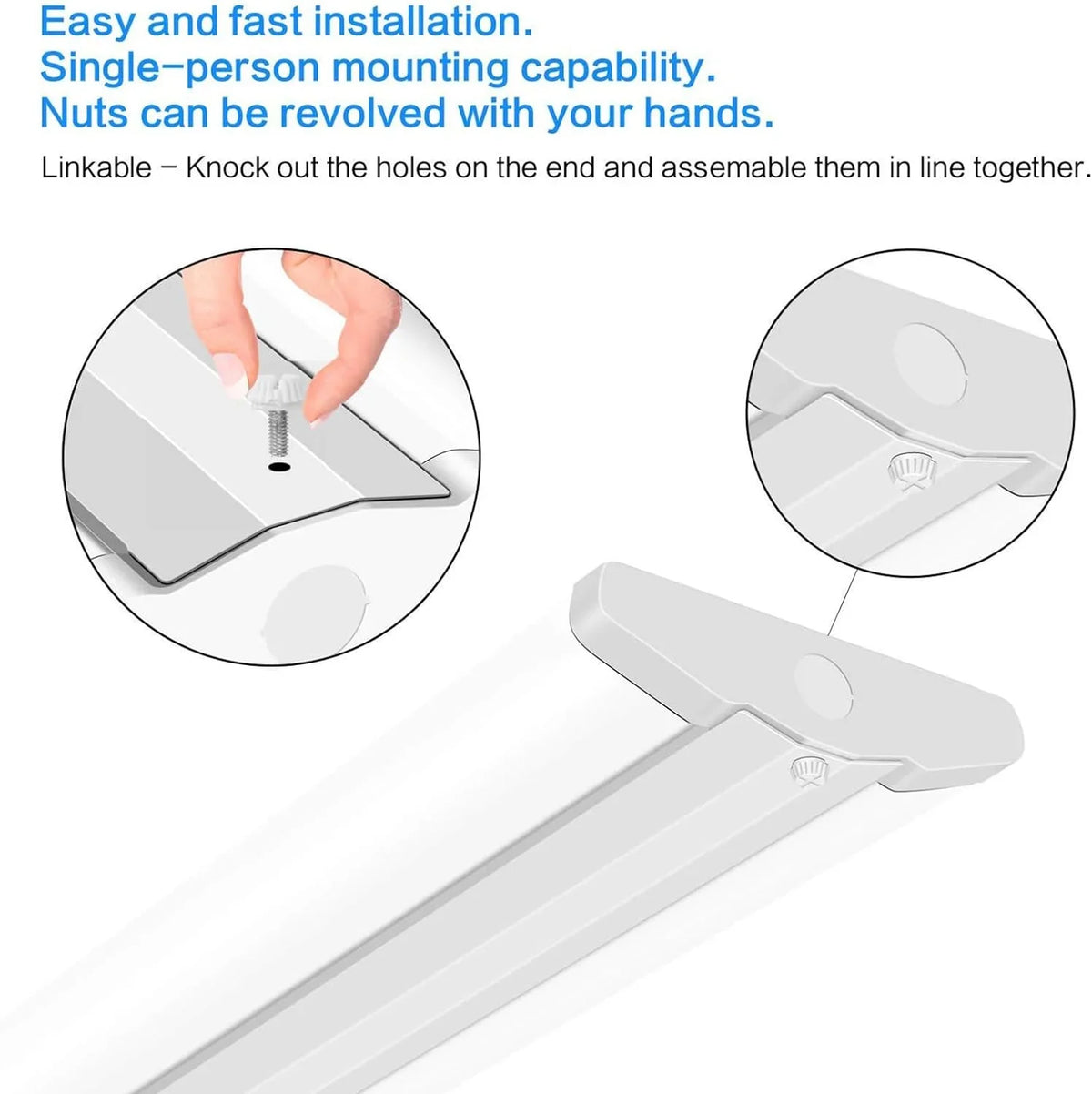 Slim QCAI Lights, Fluorescent for Compact 4 12500LM, Strip T8 110W [6-lamp Warehouse, Light Garage Equiv.], Mount LED 5000K, 8 Shop Wraparound Pack Commercial LED 8FT Foot Office Ultra Grade Flush
