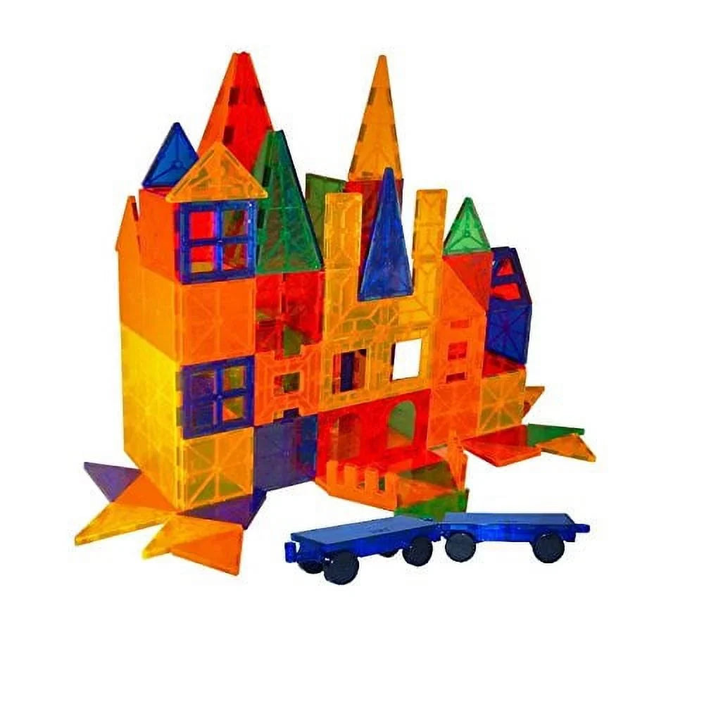 Storage 3D Includes Mag-Genius Free Award And + Tiles Building Pieces Set Brain Cars 105 Blocks Clear Winning 2 of Magnet building Colours Bin