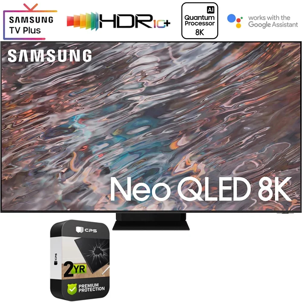 Plan QLED Year Samsung with Premium Inch (2021) QN85QN800A Extended Bundle Restored 2 Smart TV 8K (Refurbished) Protection Neo 85