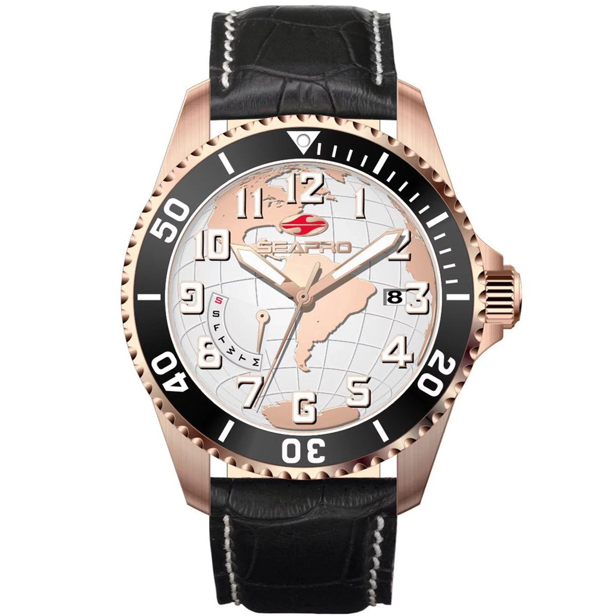 '- SP2744 Dial Seapro Black Voyager Watch Men's