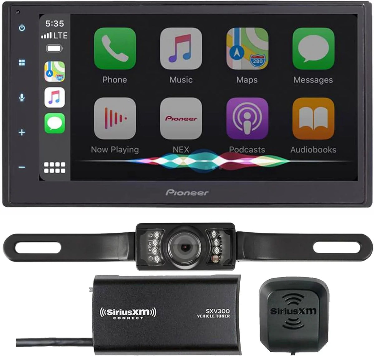 with Backup DMH-W2700NEX (1) + SiriusXM Pioneer SV5130IR + (1) Receiver Bundled Style Plate License 6.8" Camera Multimedia SXV300v1