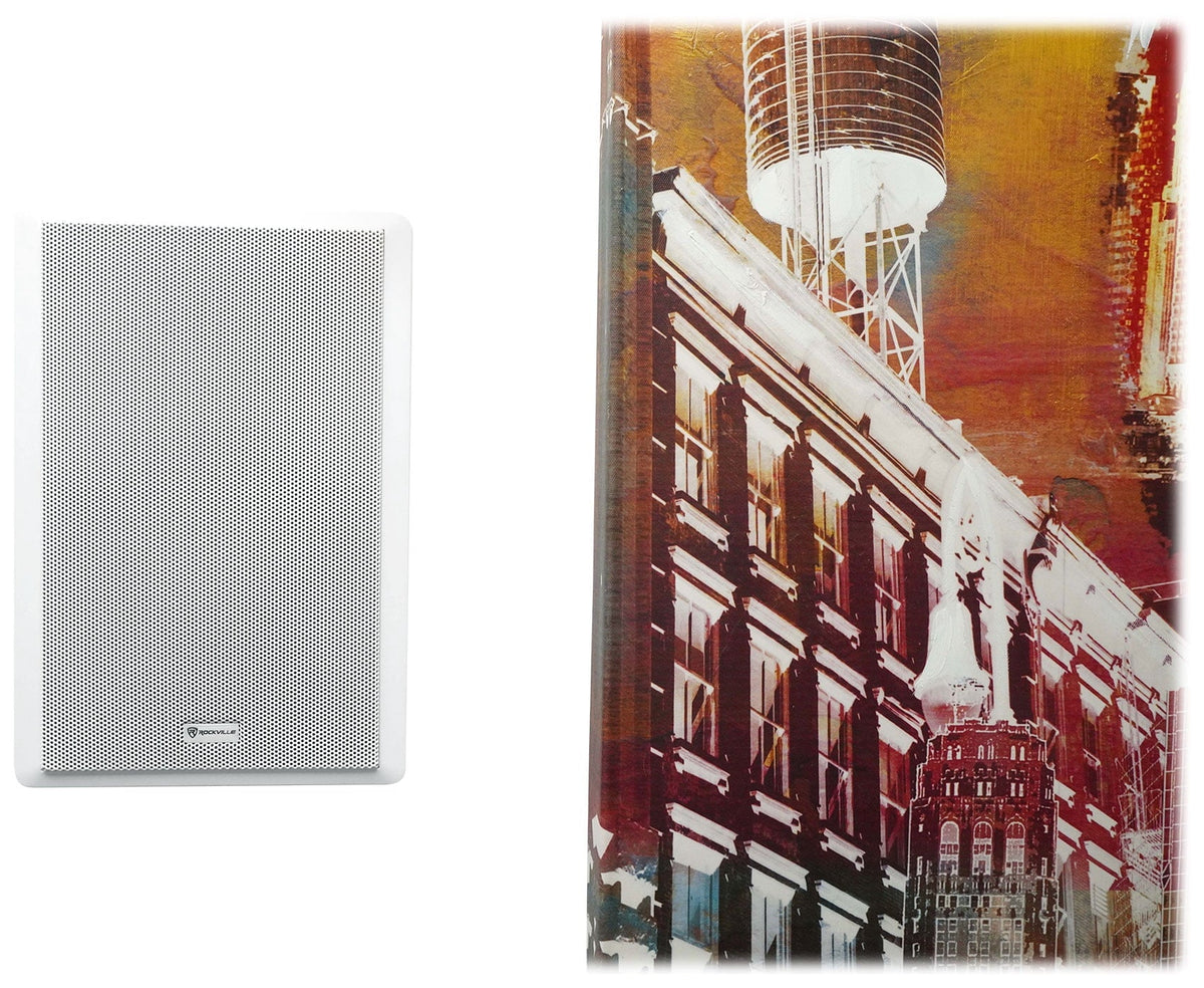 6-Zone Speakers JBL Pendant+8 4 White Restaurant/Bar/Cafe Wall Slim Amplifier+4