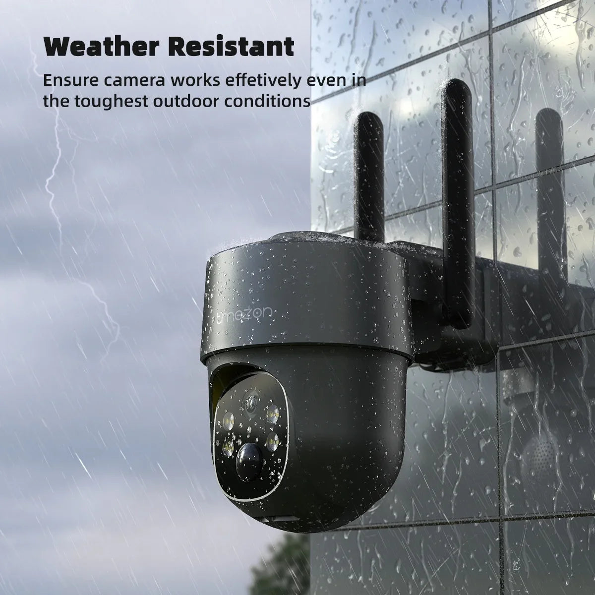 Security Home 3MP WiFi TMEZON Color Waterproof with Camera IP66 LTE Solar Spotlight Camera Cellular Powered, Wireless Night 4G Surveillance Surveillance Vision Camera