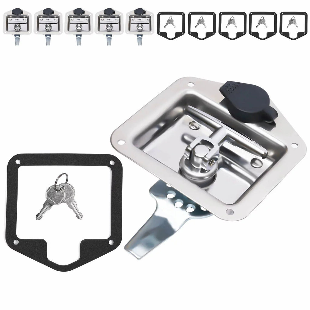 of Stainless Set Steel Keys Latch T-handle 6 Door Lock 12 Box RV w/ Tool Folding