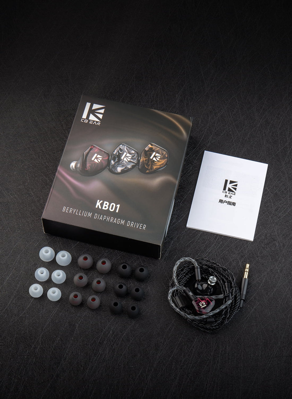 Drvier IEM Headset HIFI Headphones KB01 Wired Music Beryllium Ear Dynamic Sport 10MM Earbuds Diaphragm Monitor Earphone KBEAR In