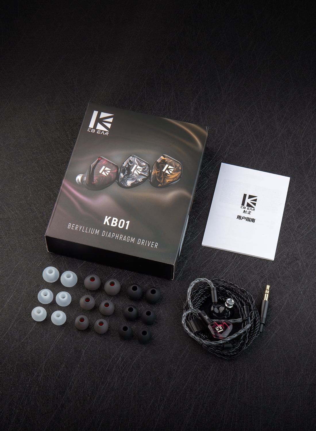 Drvier IEM Headset HIFI Headphones KB01 Wired Music Beryllium Ear Dynamic Sport 10MM Earbuds Diaphragm Monitor Earphone KBEAR In
