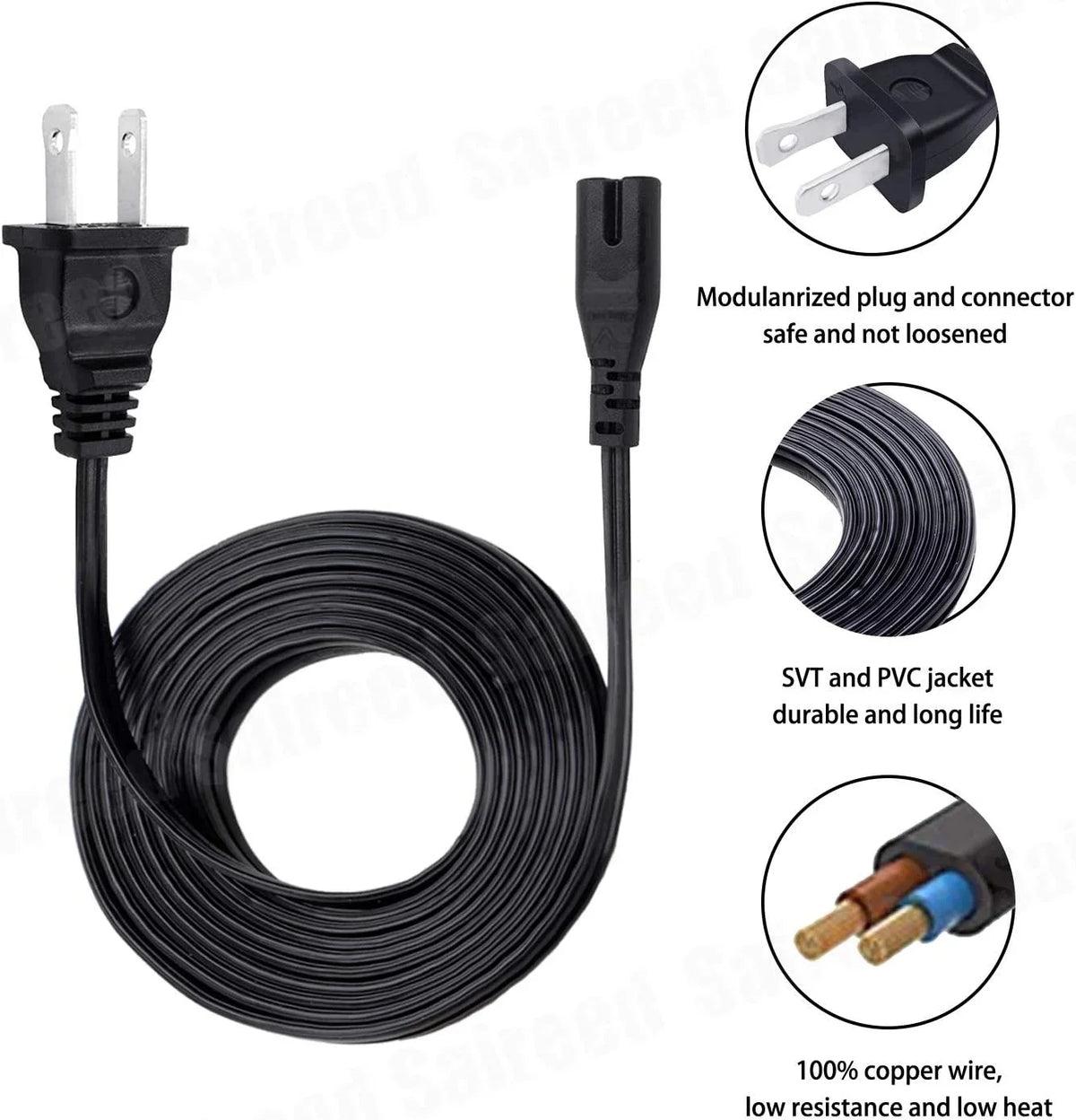 8ft Power YAS-207BL Sound ATS-1060 2 Yamaha UL YAS-106 bar for Listed YAS-209 ATS-1080 ATS1080-R YAS-209BL Cord YAS-108
