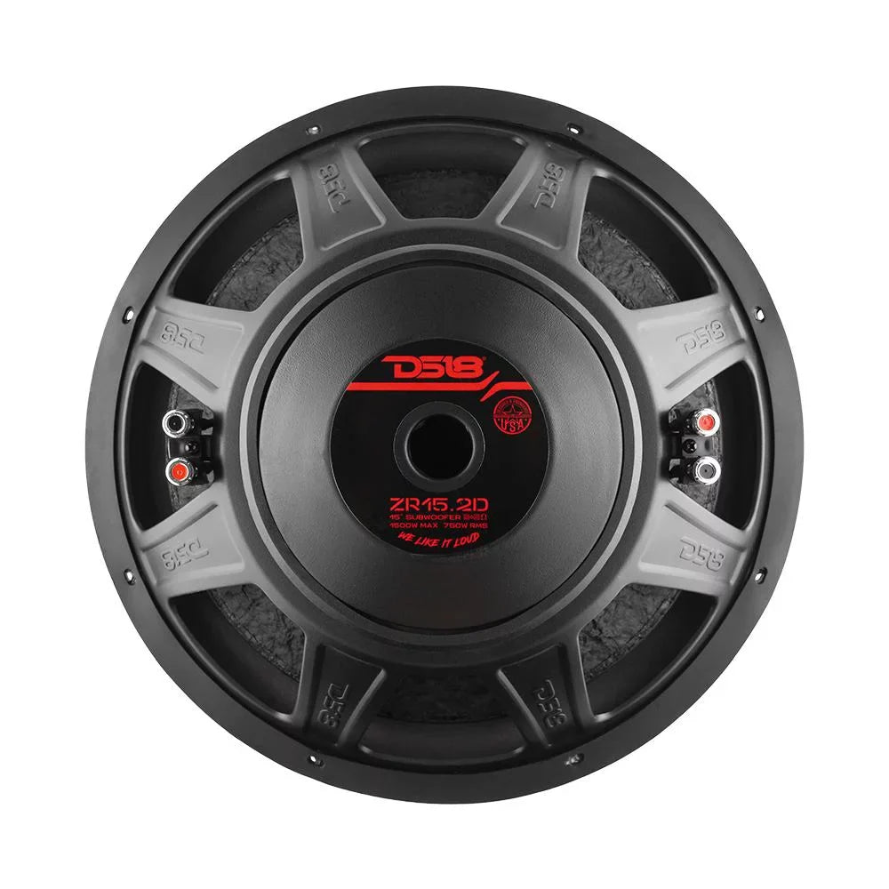 ZR15.2D RMS Single 1500W Elite 750W Max 2 Subwoofer Z Ohm DS18 15" Series Dual