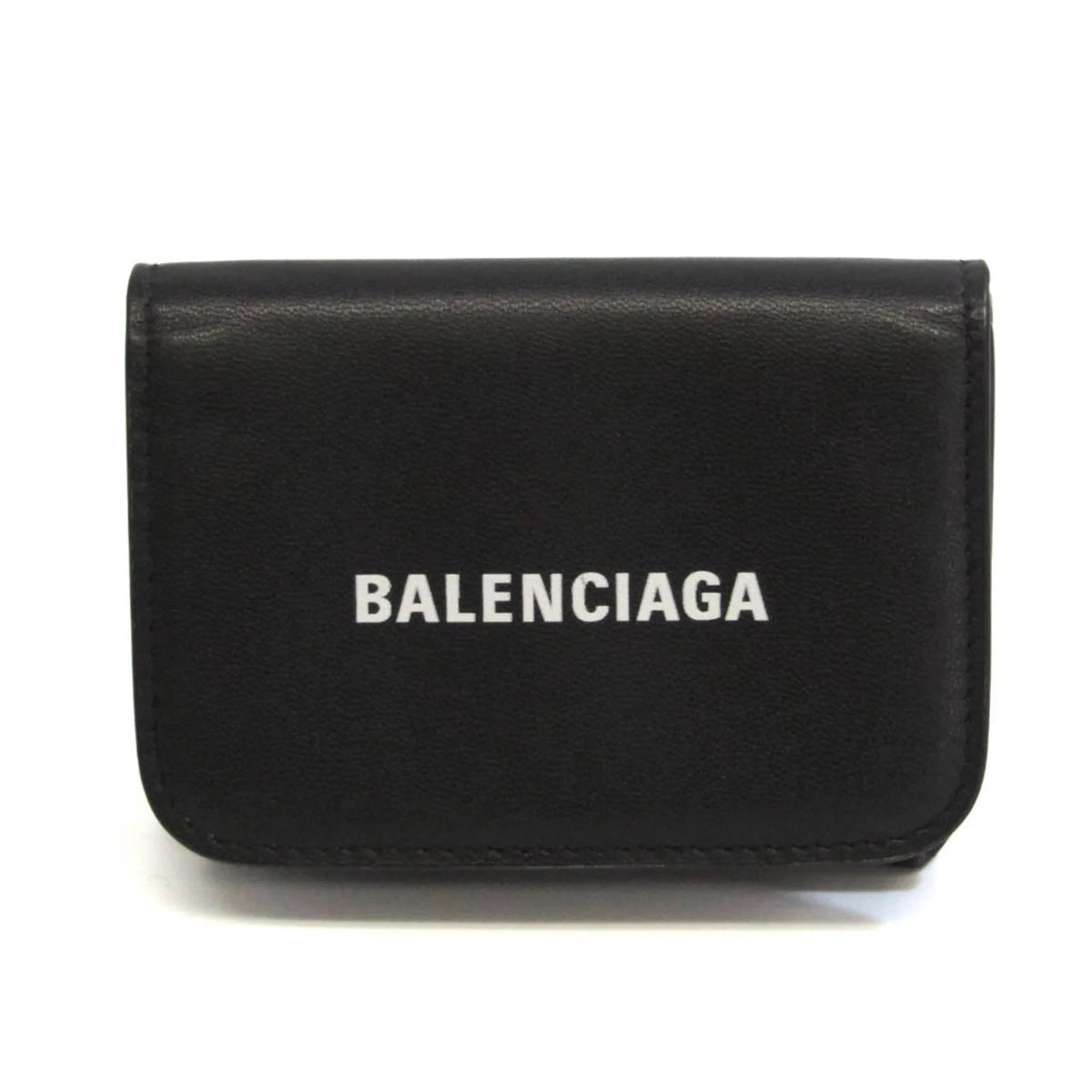 Cache Wallet Pre-Owned Balenciaga (tri-fold) Men,Women Leather Black 593813 (Good) Mini