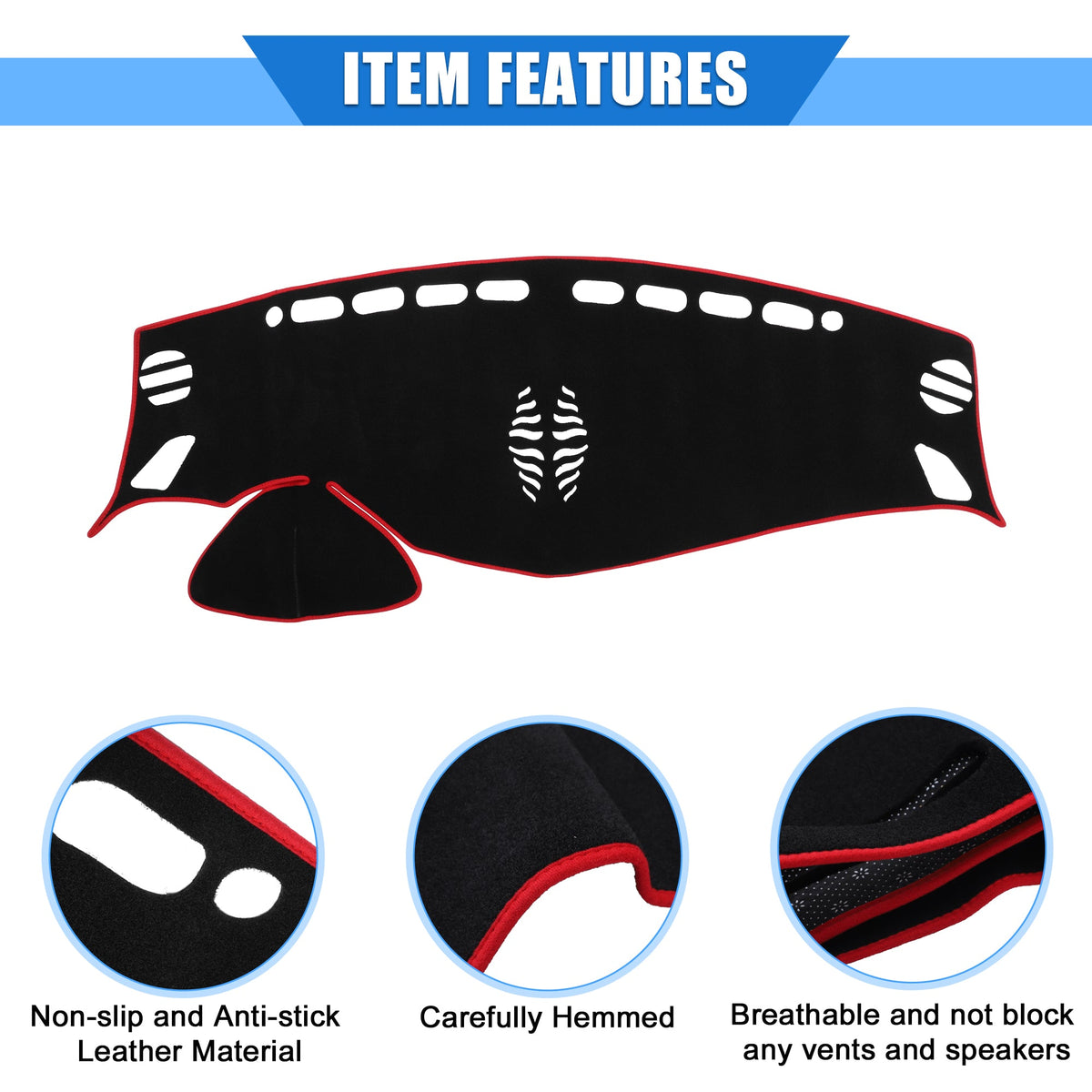 Console 2010-2015 Center Car Polyester Cover Bargains Nissan Red Dashboard Protective Compatible March for Unique