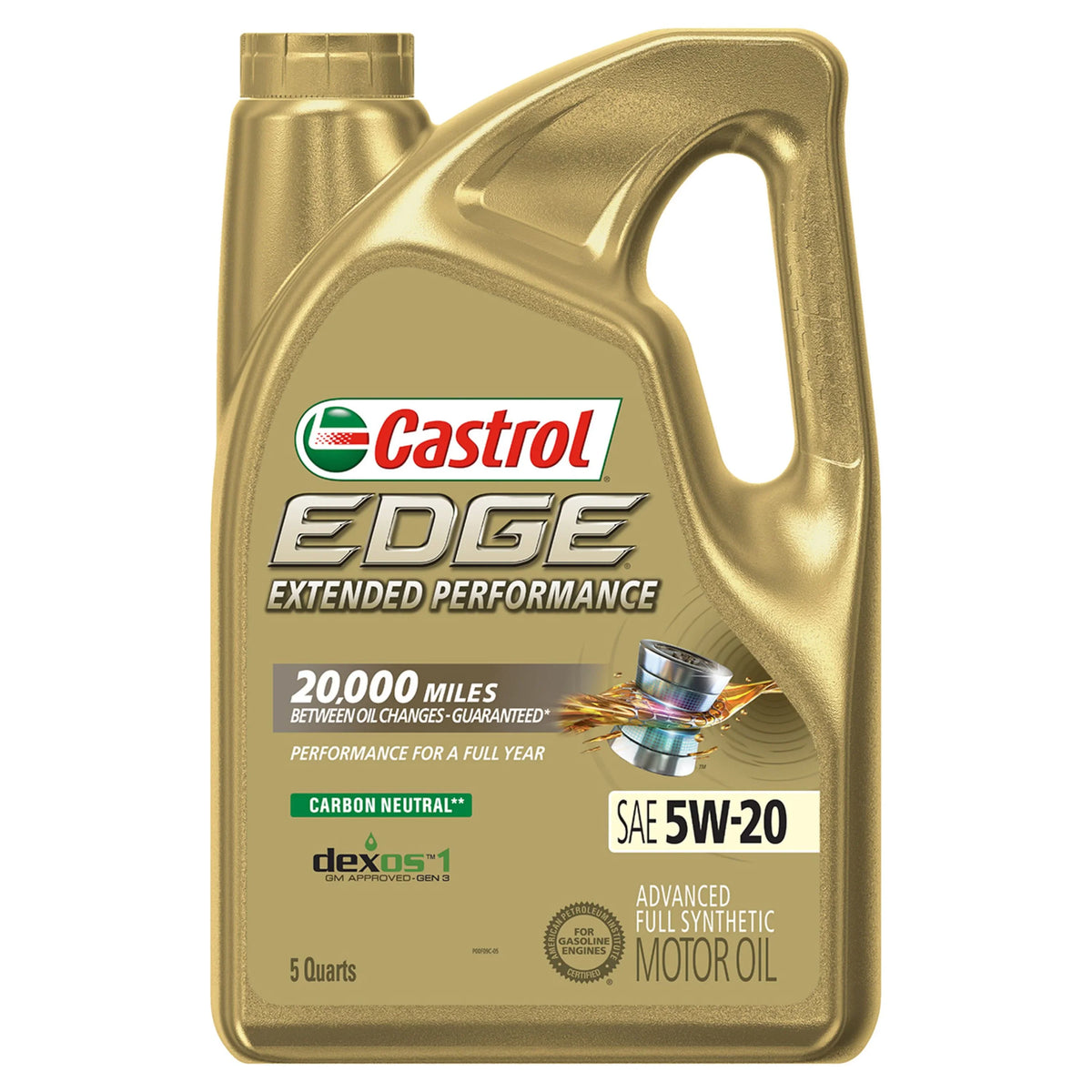 Synthetic Quarts Full 5 Motor Advanced Castrol Extended Performance 5W-20 Oil, EDGE