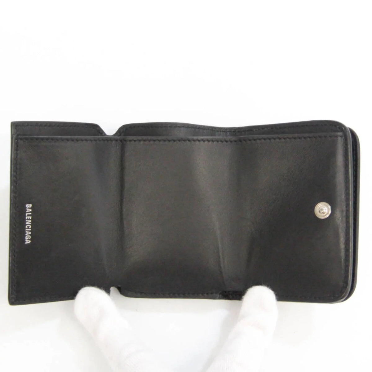 Cache Wallet Pre-Owned Balenciaga (tri-fold) Men,Women Leather Black 593813 (Good) Mini