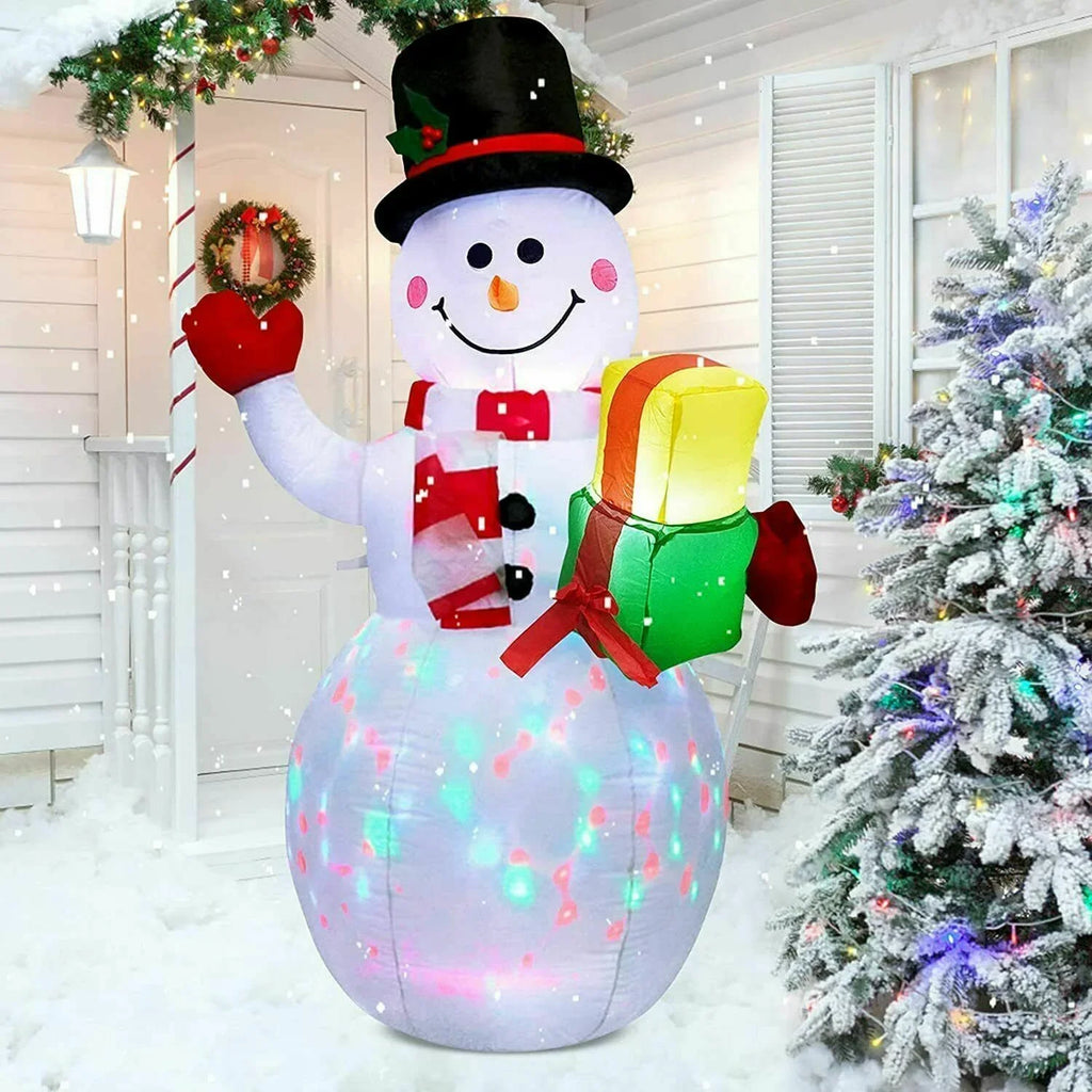Decoration Blow Lights Up with Christmas LED Decor Garden Snowman Christmas Outdoor Rotating Inflatables Yard 5ft