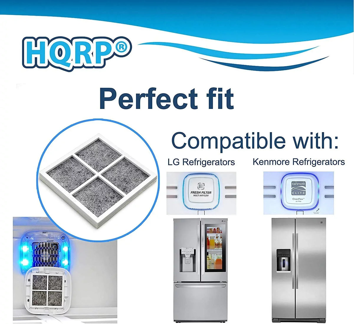 / / of Refrigerators 4 ADQ73214404 Air LG Fresh Filters ADQ73334003 Pack / LT120F for ADQ73334008 HQRP