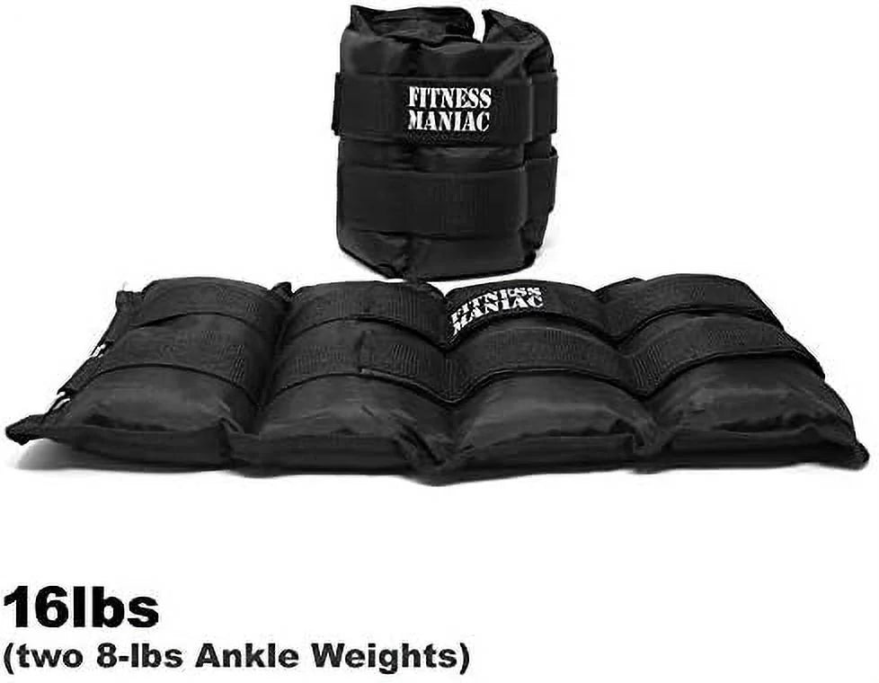 weights workout, 16 per leg glute pounds durable exercises straps for weight, ankle) (8 women and premium lbs ab, 1 double men for pair set gym, walking, ankle heavy pro