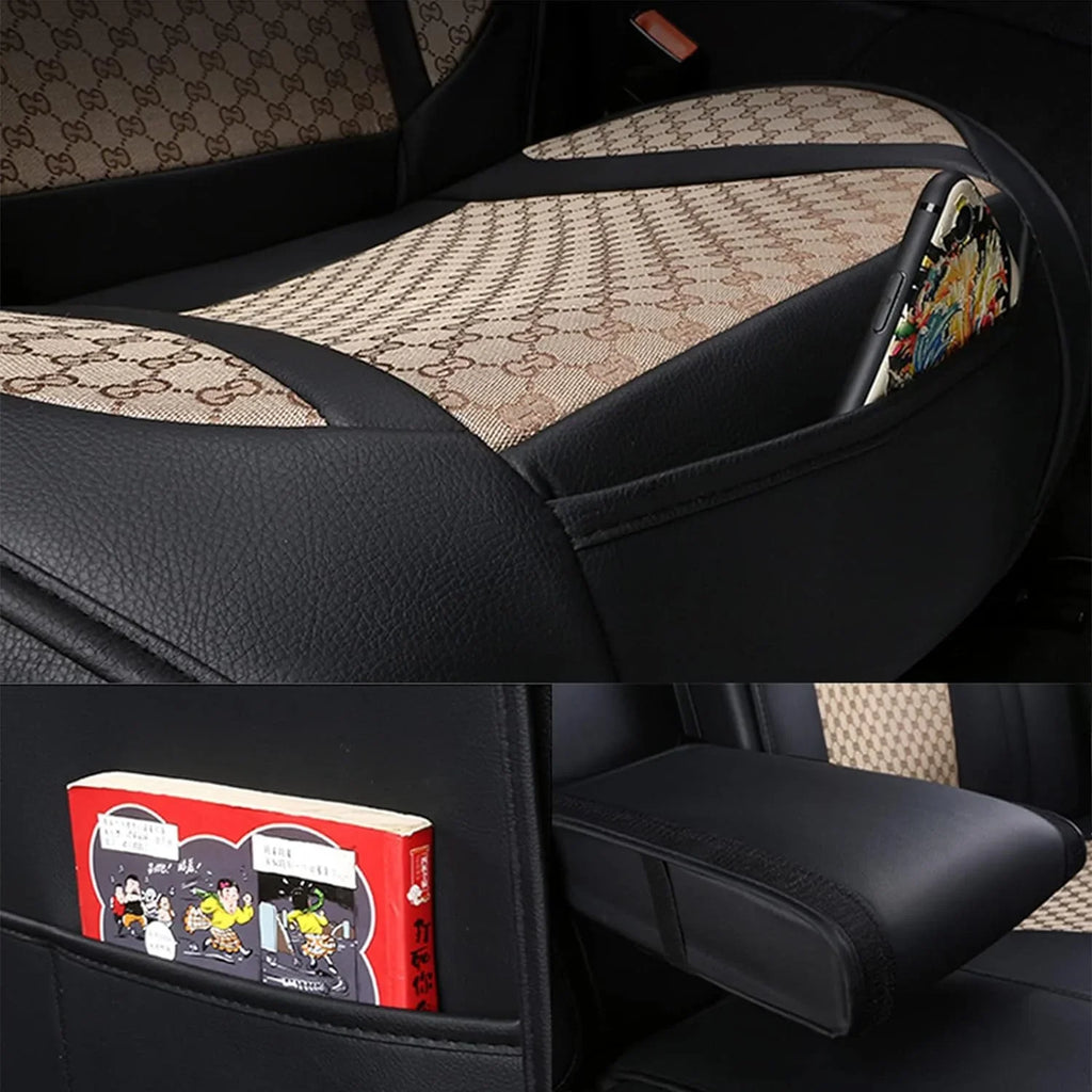 Fit Set Wheel Accessories Seat Seat Automotive Leather ci,same Guc Luxury 5 Trucks, and Included(Gray) Covers Pillows SUV & Full Pick-up Covers KABUQI high-end Cars model Seat Steering for Cover