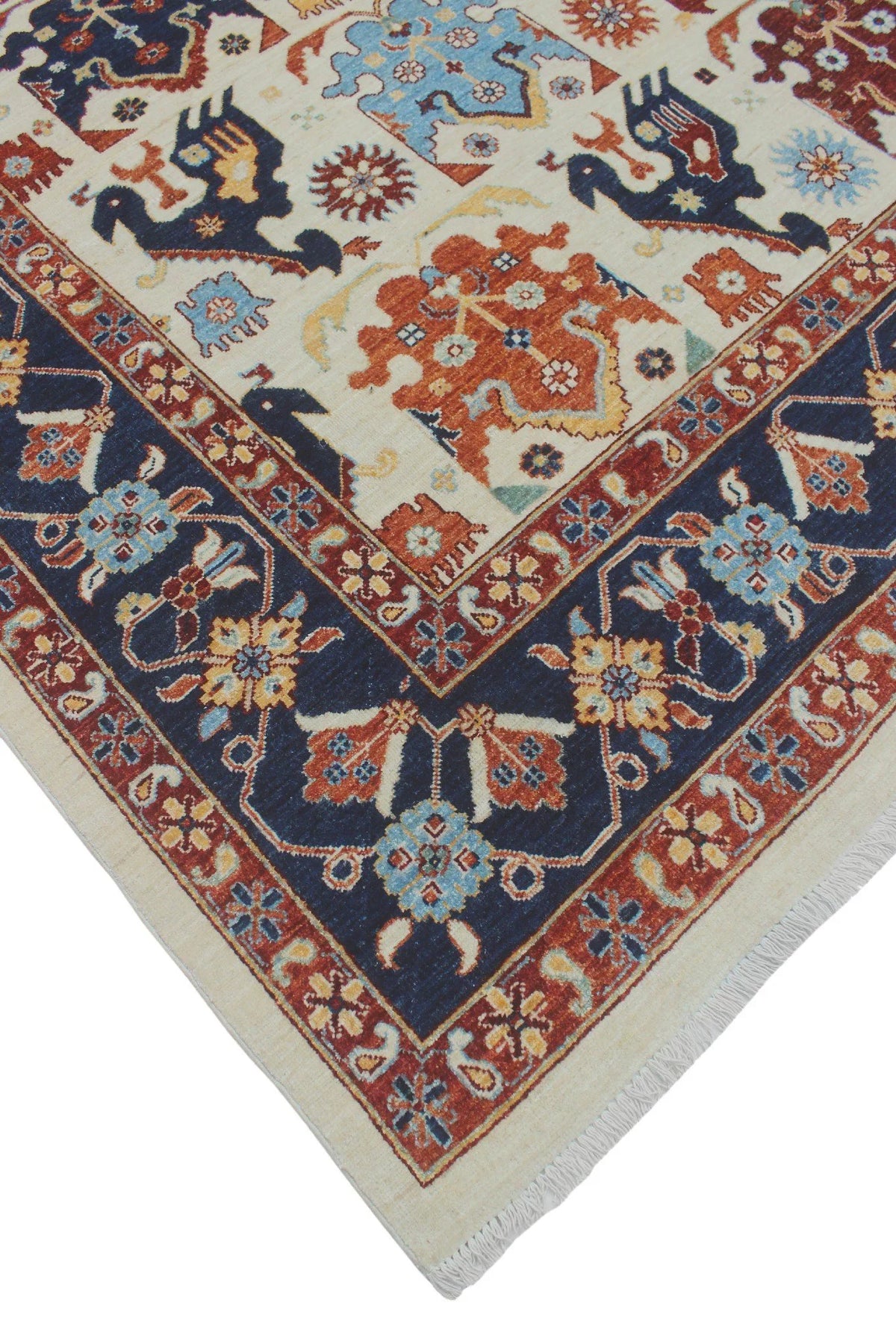 8'8" 11'11" Gormal Ivory/Blue x Aria Rug,