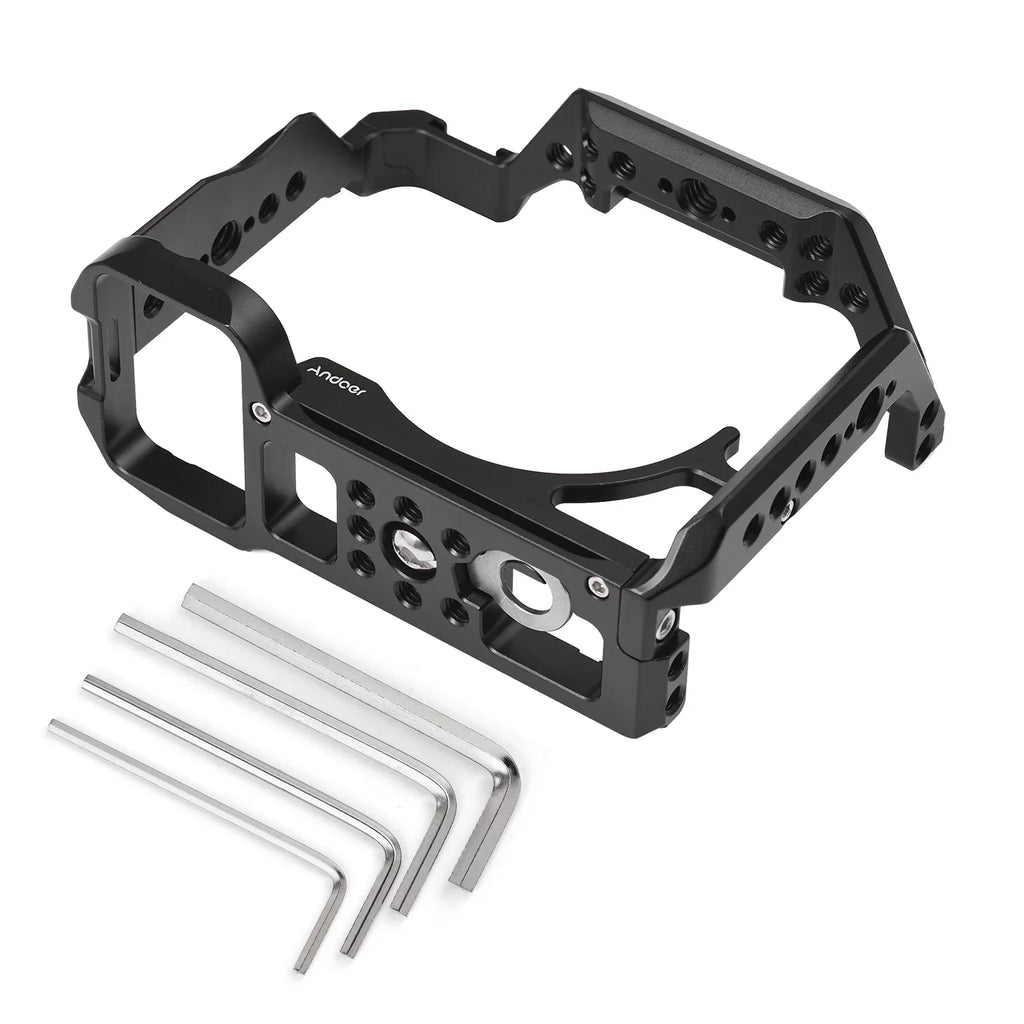 Video 1/4 Mounts, Cage, Camera with Cold A7IV/A7M4//A7R4/A7S3 Alloy Screw Sony Aluminum Shoe Inch Numerous Holes, Cage