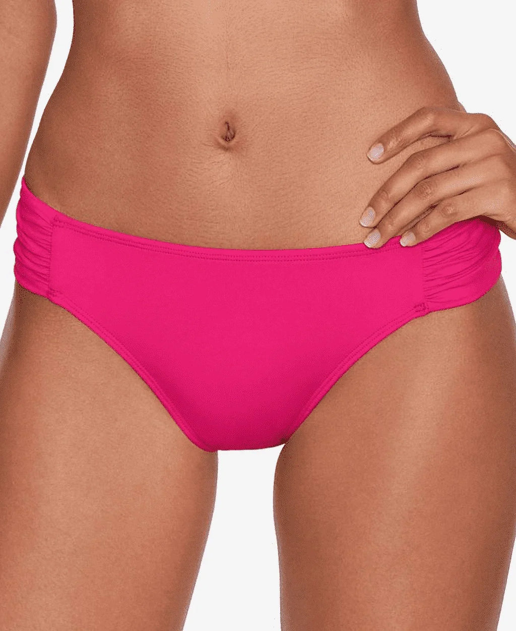 Ralph US Side Lauren PASSIONFRUIT Tab Shirred Hipster Swim Bottom, 16