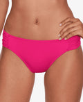 Ralph US Side Lauren PASSIONFRUIT Tab Shirred Hipster Swim Bottom, 16