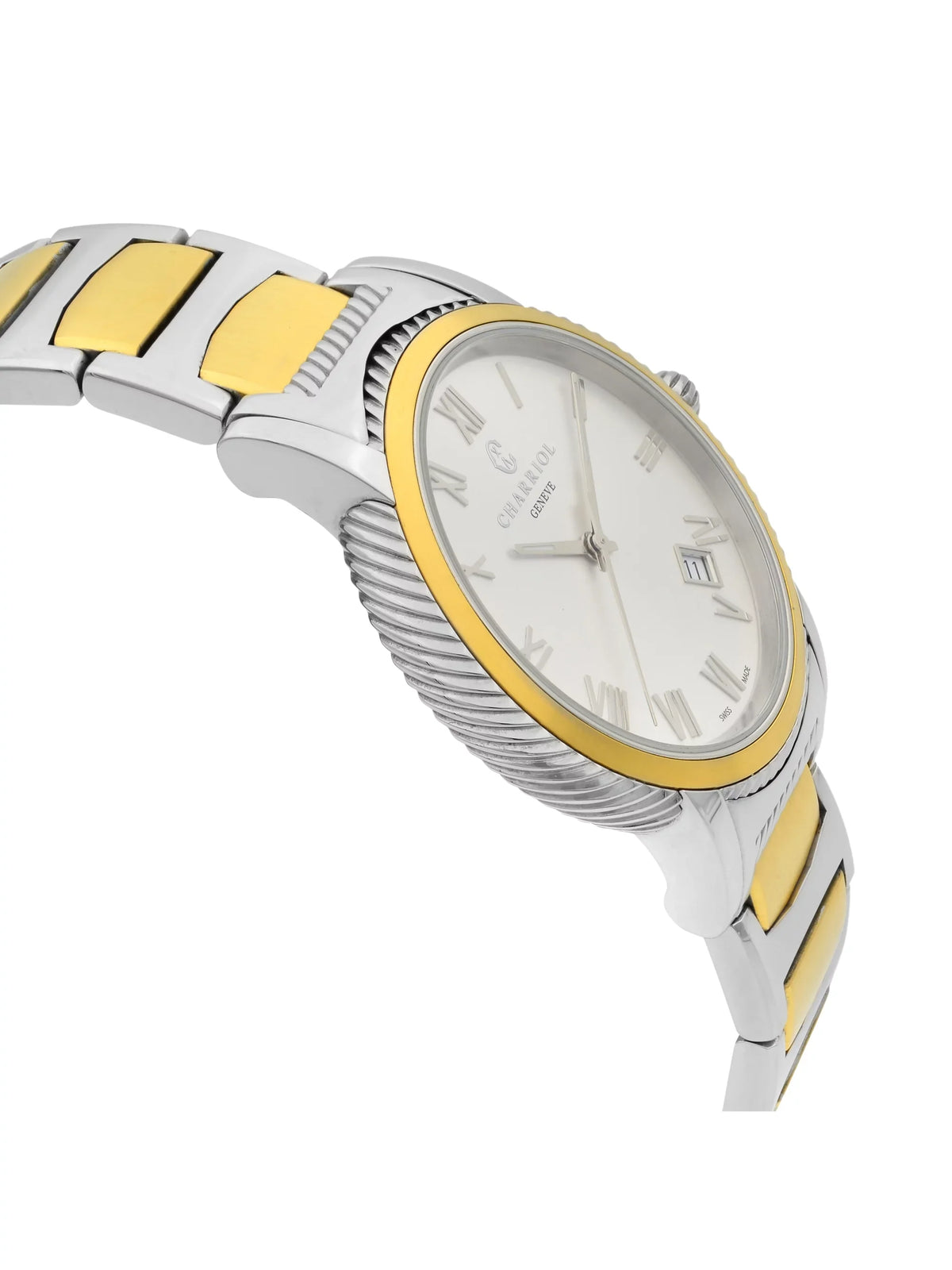 Two Silver Pre-Owned Parisii Watch Unisex P40SY2.931.001 Charriol Quartz Steel Tone Dial