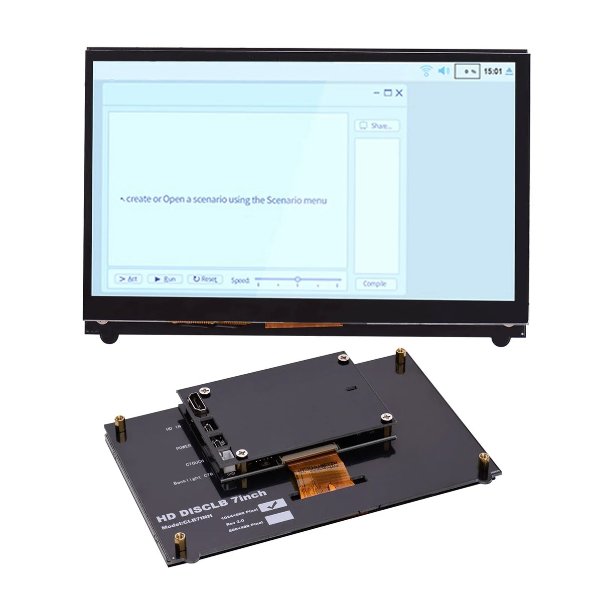 IPS Display, Capacitive USB for Touchscreen, with Tool 7 Interface Inch Pinnaco Portable Raspberry Pi