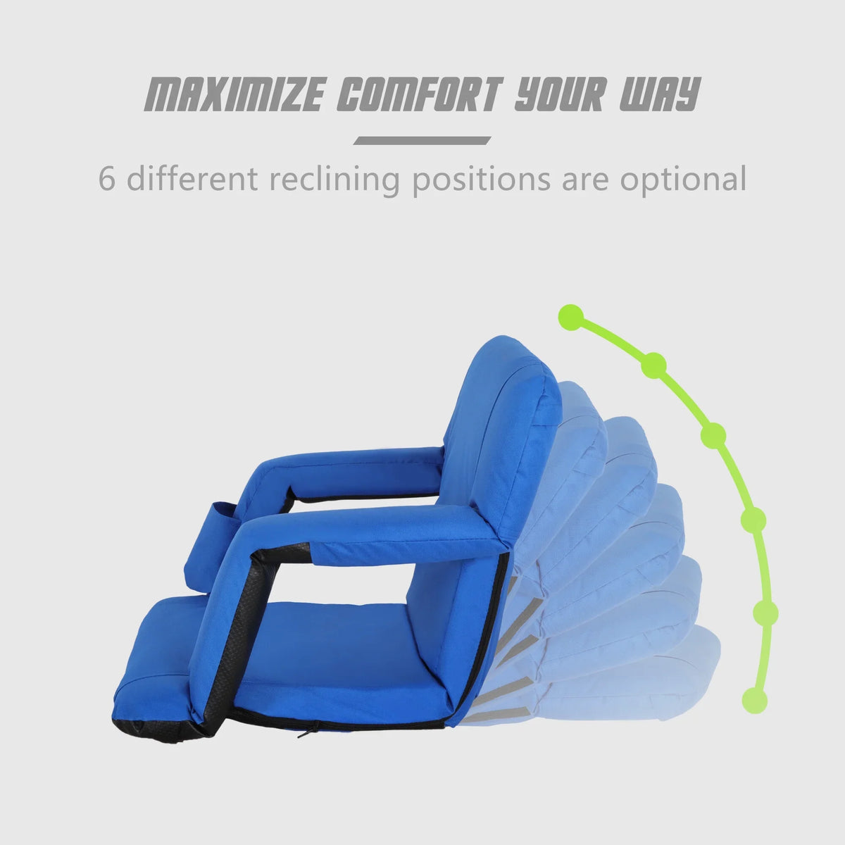Cushion Folding Seat Chair Blue Stadium Bleacher, Portable Padded HomGarden