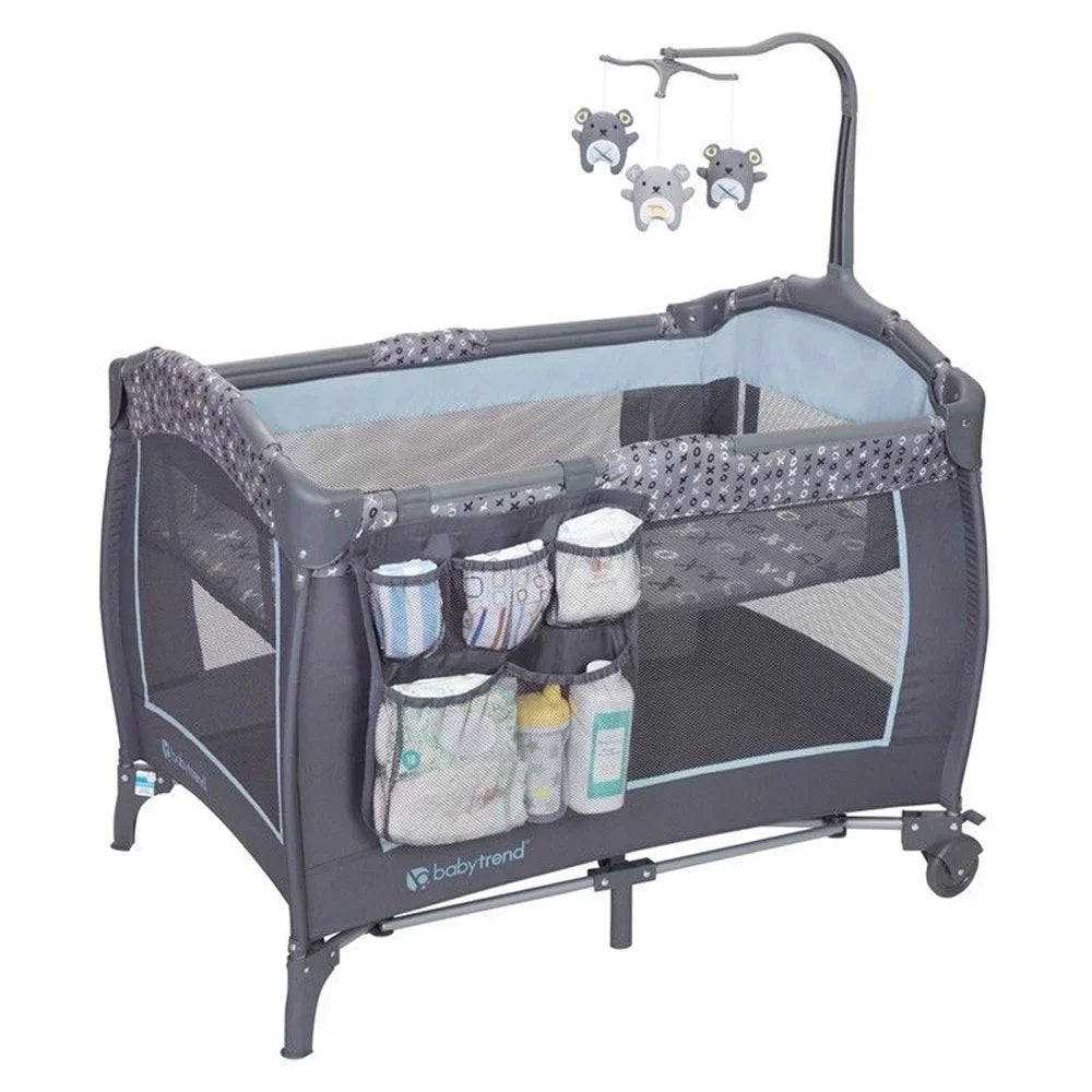 Trend Yard Center Play Baby Nursery Blue Starlight Portable w/ Trend-E Wheels,