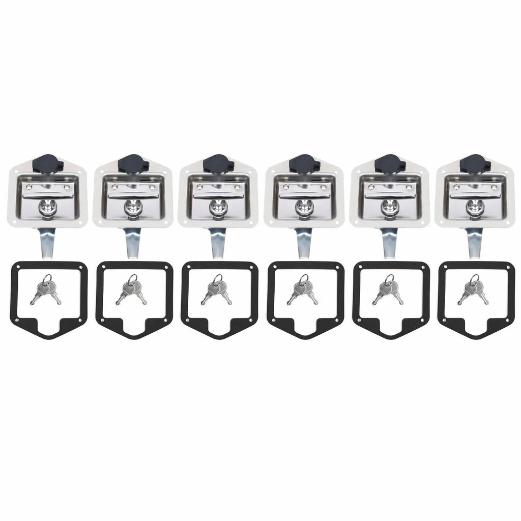 of Stainless Set Steel Keys Latch T-handle 6 Door Lock 12 Box RV w/ Tool Folding