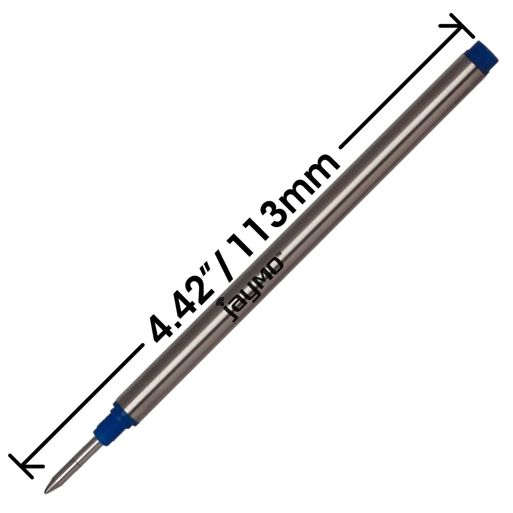 Pen Replacement 105158/105159 - 4.44 / Blue 113 in - + 6 Montblanc mm Measures 6 - Rollerball Jaymo Refill Black for Long