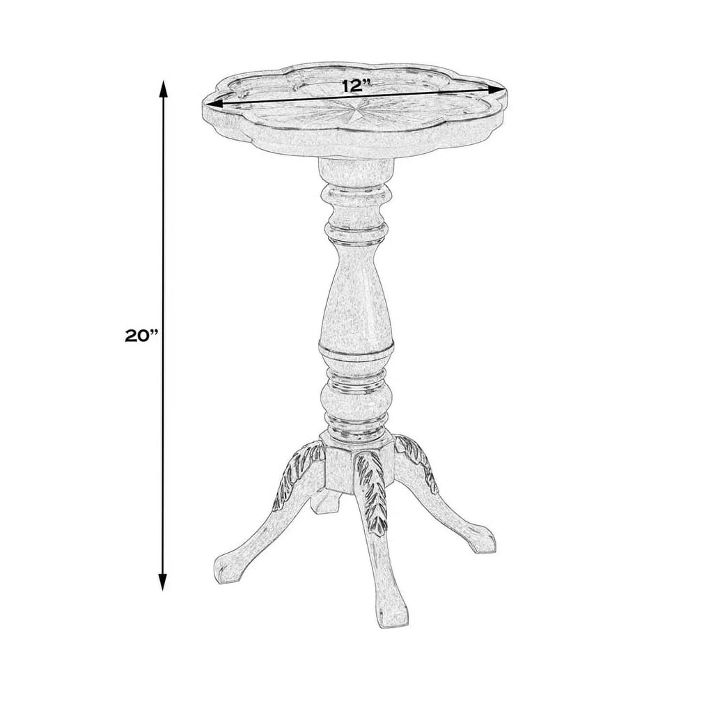 Scalloped Beige Accent Whitman Specialty Butler Table Edge Antique