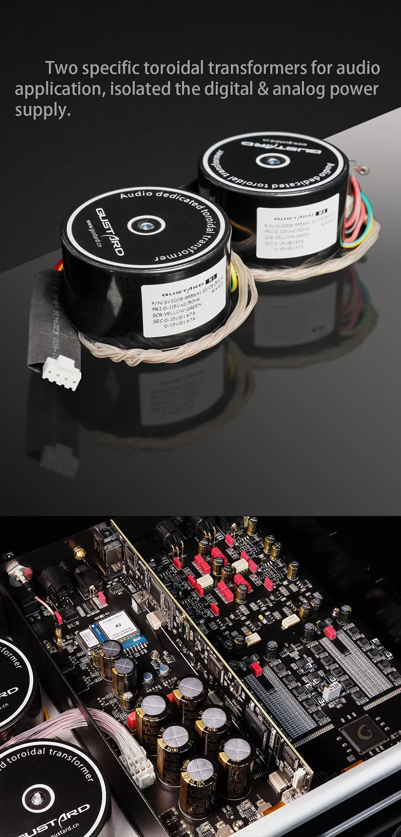 LDAC MQA DSD DAC Balanced R26 XMOS Discrete Dual Decoder DAC R2R with Native K2 (Black） Control Gustard Clock Remote