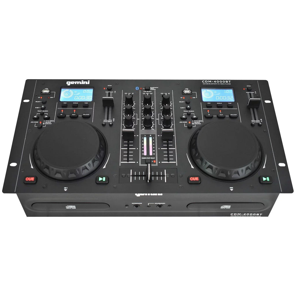 CD/MP3/USB Speaker Player AS-1500P & Bluetooth with 15" CDM-4000BT Gemini Active Woofers Media Package DJ
