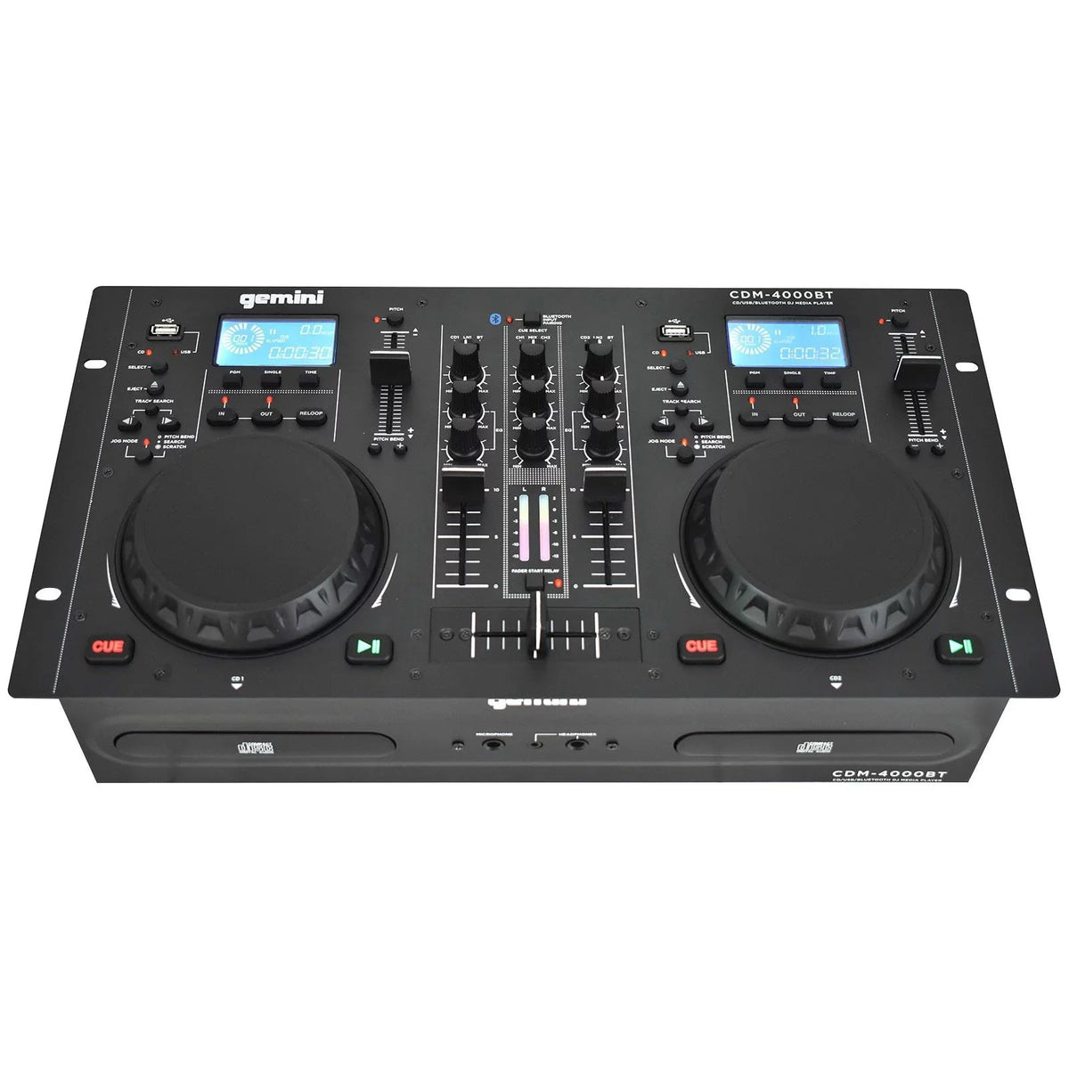 CD/MP3/USB Speaker Player AS-1500P & Bluetooth with 15" CDM-4000BT Gemini Active Woofers Media Package DJ