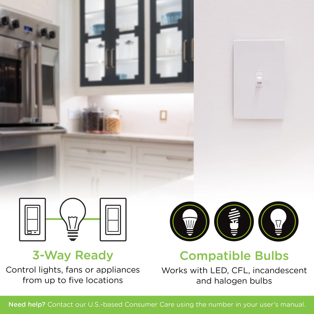 White Required, Z-Wave Switch, Enbrighten 46202, Light Hub Smart Toggle Plus Z-Wave