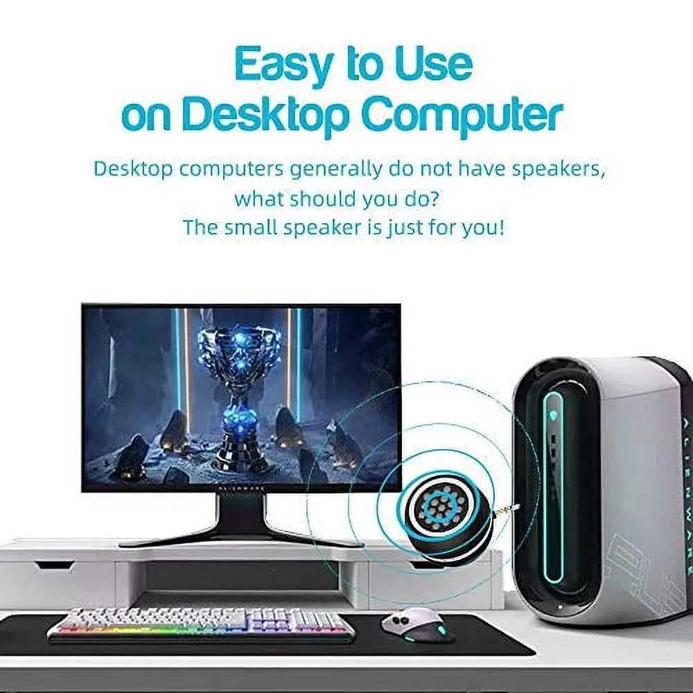 for Portable AUX Audio Interface with Mini FIYAPOO Speaker 3.5mm Phone Line-in Speaker 3W Smartphone/Tablet/Computer Speaker, Mobile