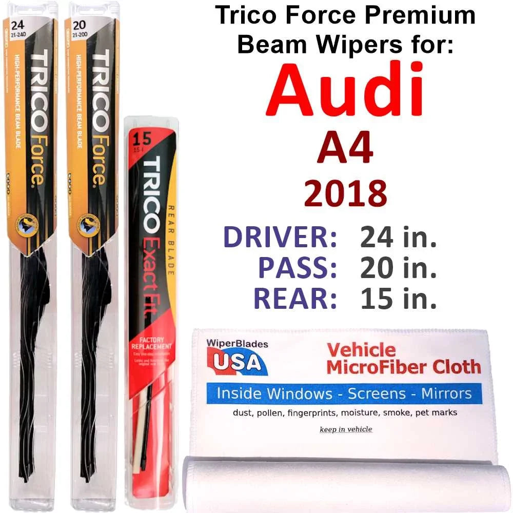 Audi Wipers of Performance (Set A4 2018 3) Wiper w/Rear Beam