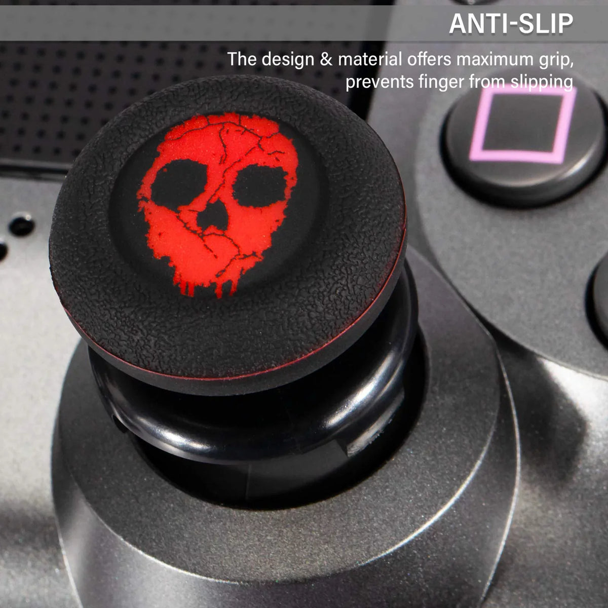 Controller Cover Extender Printing for Silicone (Ghost Sets Rubber & PS4 Playrealm & Thumbstick Red) FPS Dualsenese PS5 Grip 2