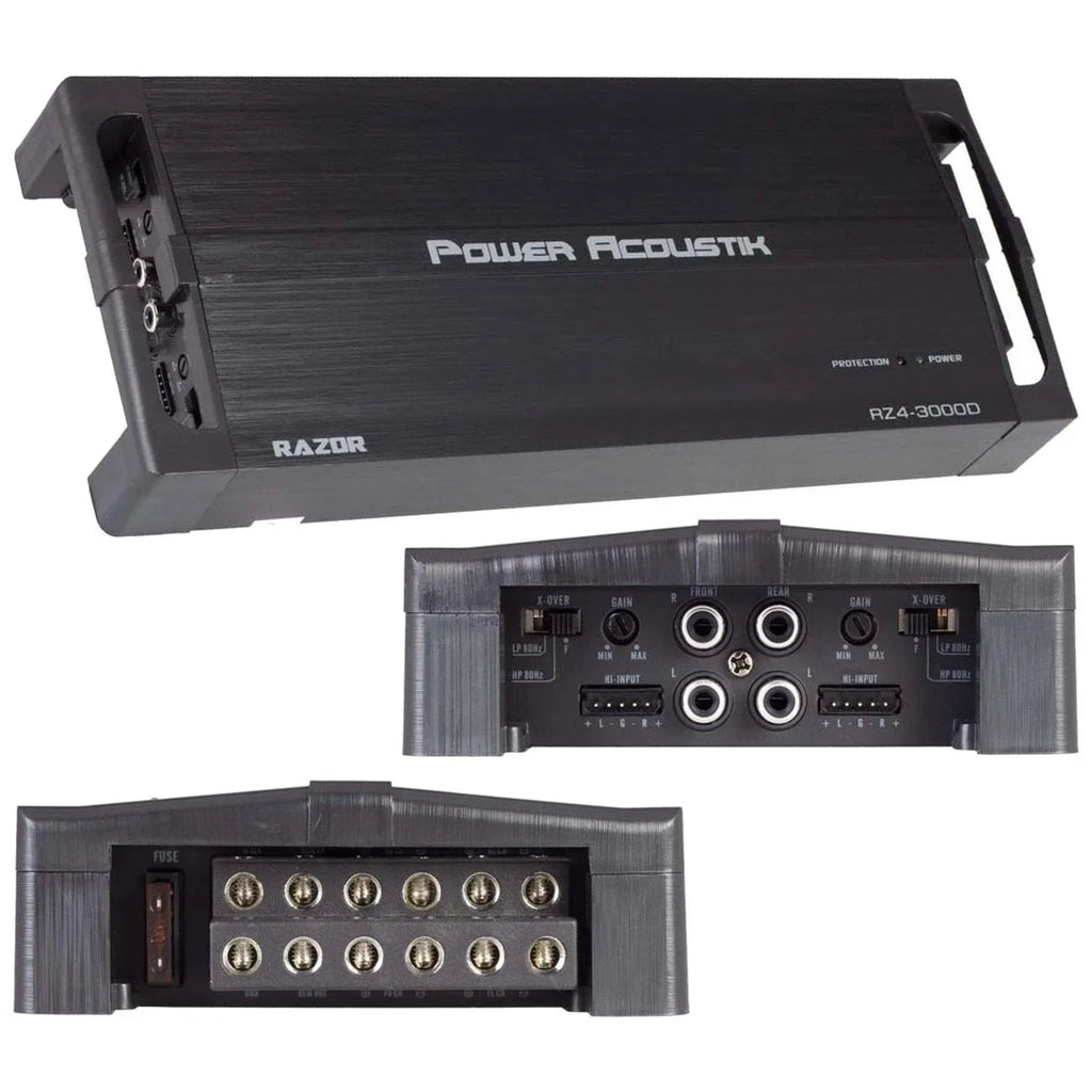 Amp and D 3000D Series Max Monoblock Power Full-Range 3000 Watts Acoustik Razor Channels 4 RZ4 Class