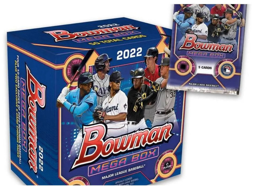 '- Bowman 2022 MLB Card Mega 50 Topps Baseball cards! Box Trading