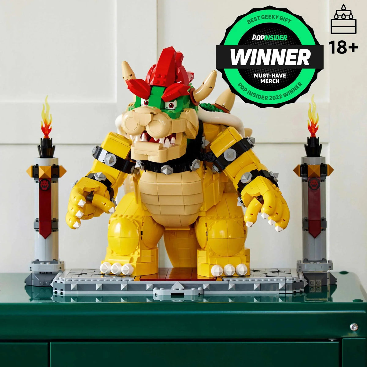 Fans Idea and Figure of Video Bros, Build Character Battle Posable LEGO with Mighty Mario Bowser, for Collectible Mario Super Super Kit, 71411 The 3D Toy Game Display Platform,
