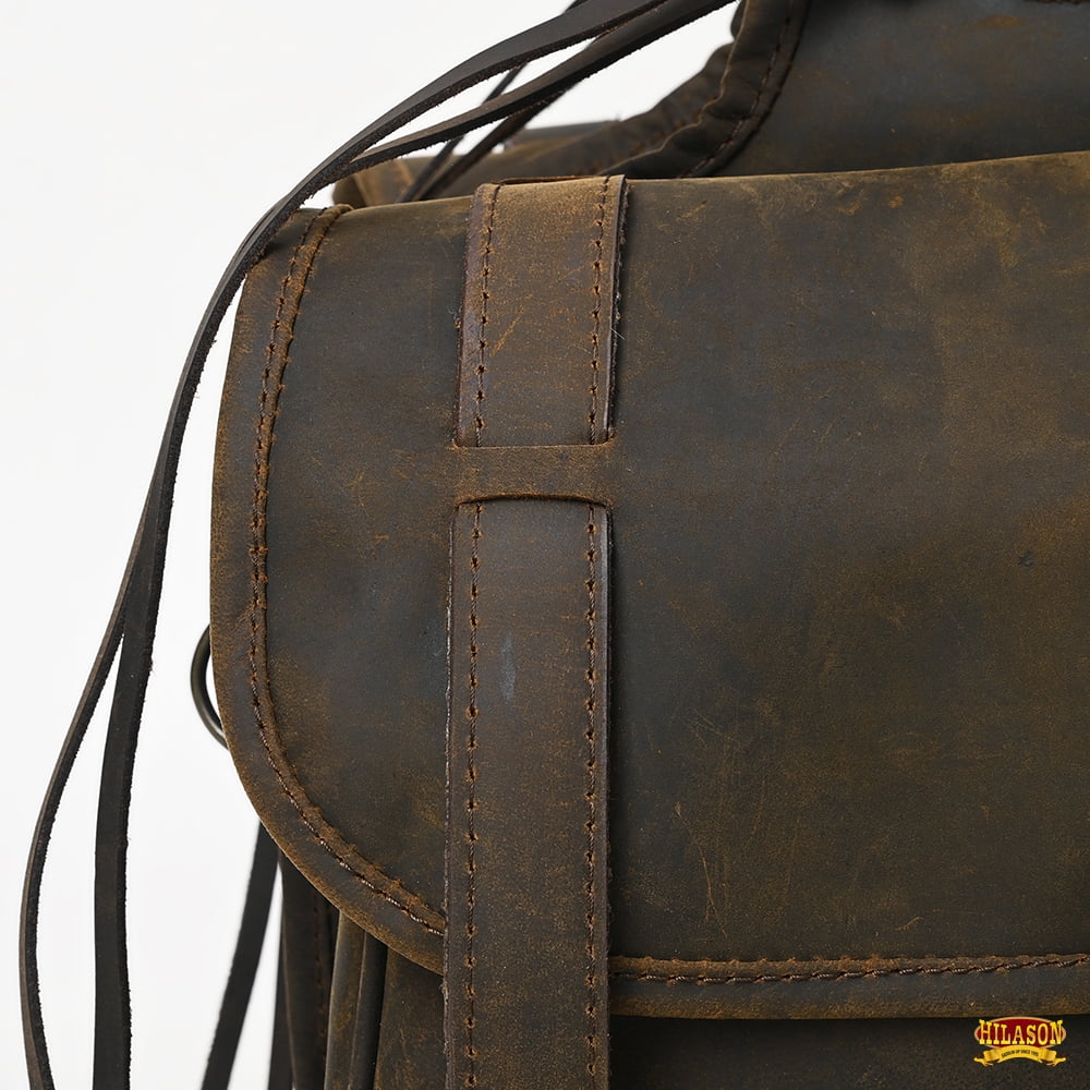 Dark Saddle Brown Bag Soft Leather Hilason Horse 19HS