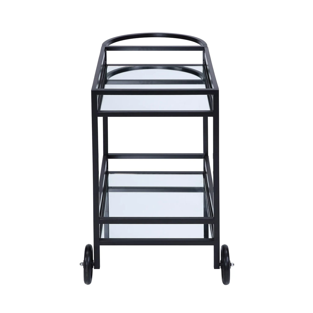 Black Metal Finish & Kitchen Cart, Carts Serving BESTCOSTY Wood