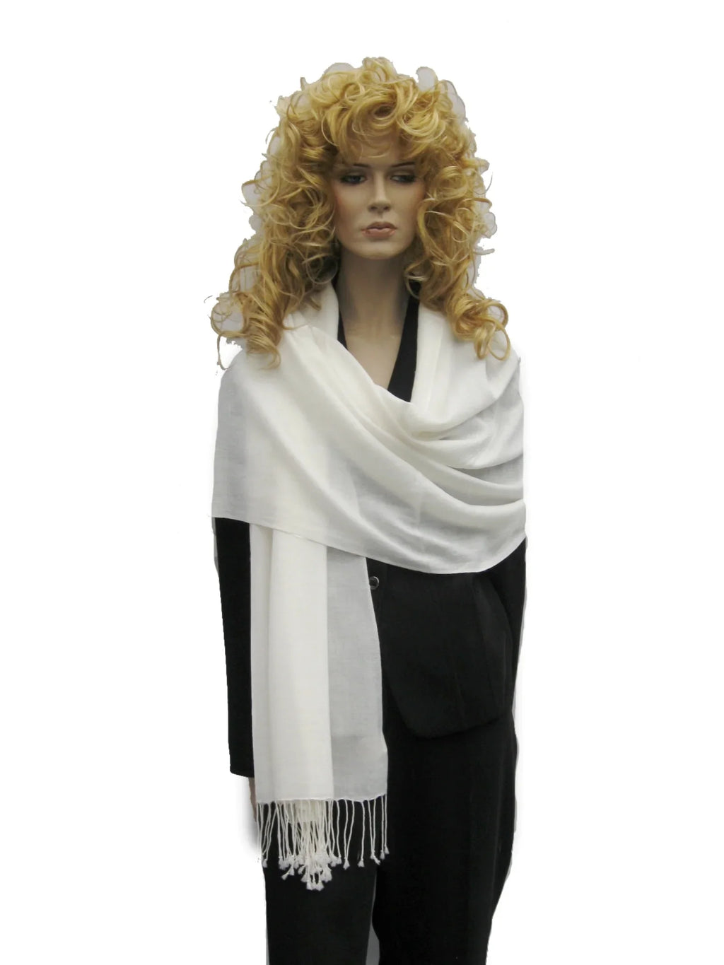 Shawl) Shawl/Cashmere Shawl/Shawls/Scarf/Scarves/Wrap/Stole/Muffler/Cape/Ruana/Blanket/Throw/Pashmina Regular Scarf/Wool/Silk (Cream/Ivory